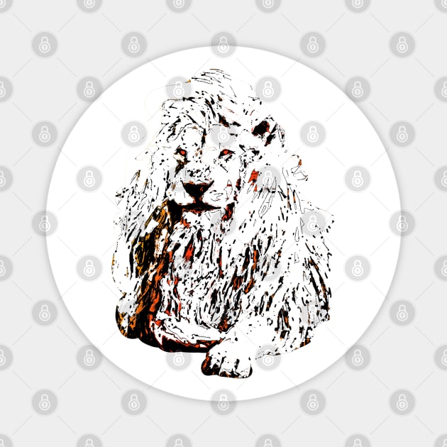 Lion Color Sketch Magnet by 1Nine7Nine